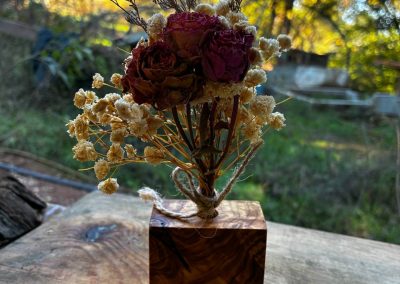 Trockenblumen Vase aus Olivenholz