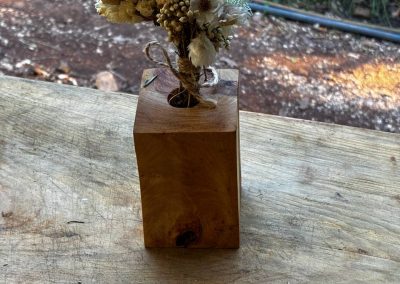 Trockenblumen Vase aus Olivenholz