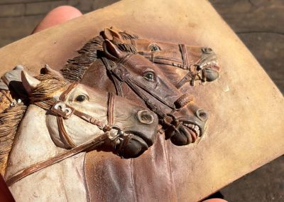 Fliese 3 D mit Pferden