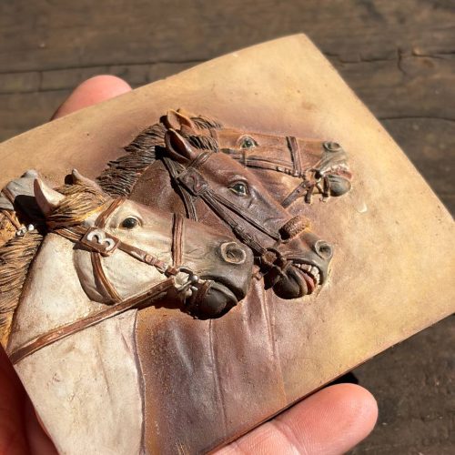 Fliese 3 D mit Pferden