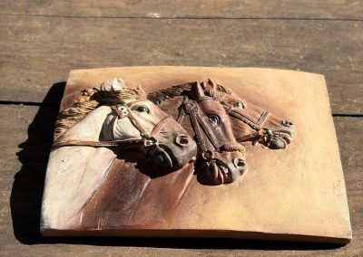 Fliese 3 D mit Pferden