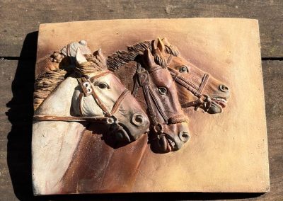 Fliese 3 D mit Pferden